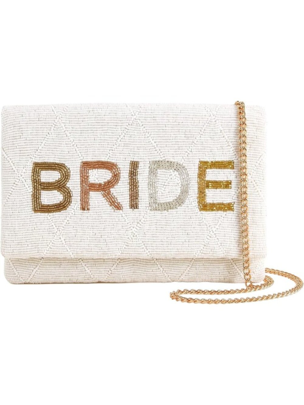 Elegant Beaded Clutch Purse for Brides | Evening Party Bag with Chain